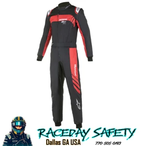 Alpinestars KMX-9 V2 Graphic 3 Kart Race Suit Black/Red Size 46 3356422-13 - Photo 1 sur 5