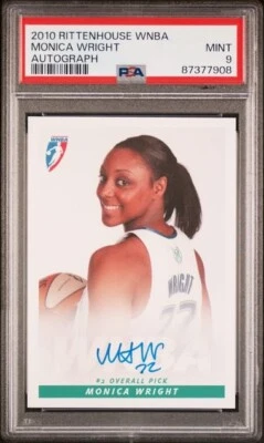 2010 Rittenhouse WNBA Monica Wright Rookie Autograph PSA 9 Toronto - Image 1 of 2