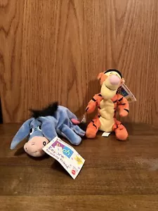 Winnie the Pooh Bean Bag Friend Plush Eeyore And Tigger New With Tags - Picture 1 of 9