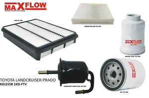 Air Cabin Fuel Oil Filter Kit For Toyota Land Cruiser Prado 3.0 KDJ155R Maxflow® - Foto 1 di 1