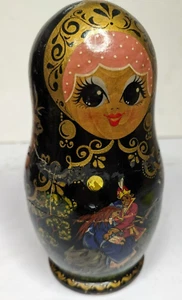 7 piezas. Estatuilla de varias tazas pintada a mano de madera rusa vintage de 1993 firmada - Imagen 1 de 17