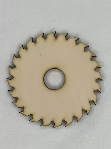 Custom Laser Cut Unfinished Saw Blade Shape Wood Cutouts - Picture 1 of 2
