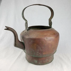 Antique Country Hearth Primitive Copper Farm House Tea Coffee Kettle Pot Kitchen - Picture 1 of 12