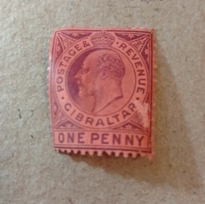 GIBRALTAR: 1904-08 1d Dull Purple/red One Penny Stamp. UK Seller. J25 - Picture 1 of 2