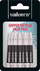 VALUE PACK UNICORN GRIPPER SOFTFLEX DART STEMS SHAFTS BLACK/WHITE MEDIUM - Picture 1 of 1