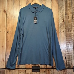 Polo Michael Kors Para Hombres Manga Larga Delgado Azul Chambry Oscuro Algodón Suave XL NUEVO CON ETIQUETAS - Imagen 1 de 10