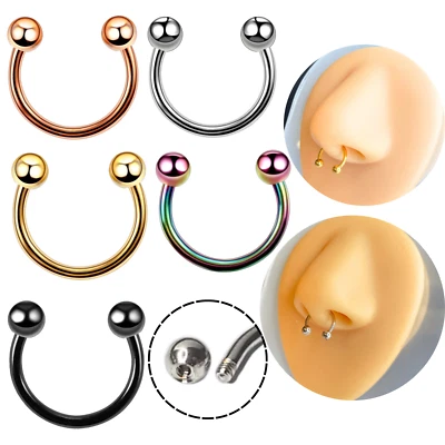 Nasenpiercing Nasenring Piercing Ddelstahl ring septum Hufeisen - Bild 1 von 4