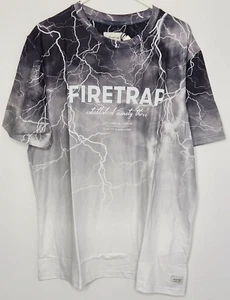 Firetrap Men's T-Shirt Large Logo Dark Lightning short sleeve Sz 2XL Brand New - Picture 1 of 6