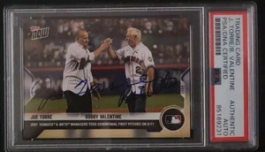 JOE TORRE & BOBBY VALENTINE Autographed TOPPS NOW CARD PSA COA SLABBED MLB - Picture 1 of 1