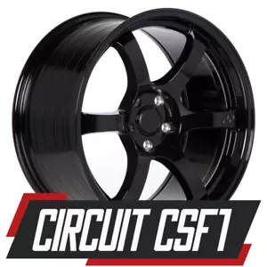 1 CIRCUIT CSF1 19x9.5 5x112 +28 GLOSS BLACK 57DR SPUN FORGED WHEEL - Picture 1 of 12