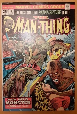 MAN-THING #8 VF- Signed Mike Ploog "The Gift Of Death" 1974 Steve Gerber - Image 1 of 3