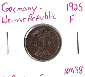 Moneda Alemania (Weimar) 2 Reichspfennig 1925 F KM38 - Imagen 1 de 3
