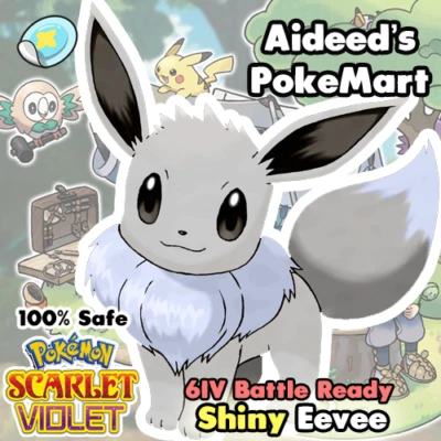 Shiny Eevee 6IV ✨ Battle Ready ✨Pokemon Scarlet & Violet 🚀Fast 🚀 - Image 1 of 2