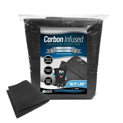 Aquarium Carbon Pad - Cut to Fit Carbon Infused Filter Pad Media for Crystal ... - Image 1 of 4