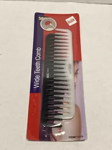 WIDE TEETH toothed HAIR COMBS 2 pack black & white womens girls  - Picture 1 of 2