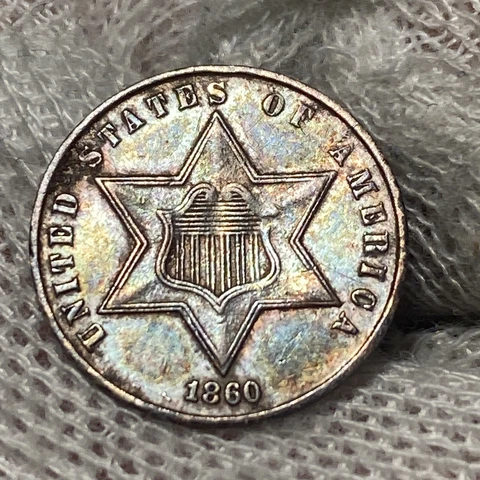 1860 3CS Three Cent Silver Cover