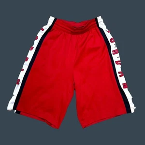 Nike Jordan Boys Basketball Shorts Red Size L Stars White Stripes Sport Stretchy - Picture 1 of 6