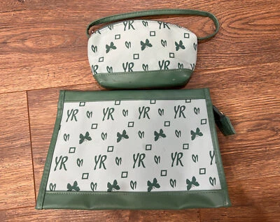Bolso de Cosméticos Yves Rocher Verde Mariposa Logo Vinilo Cremallera Bolso sin asas Bolsa de Viaje Foto 1 de 4