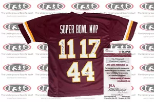 Riggins,Williams ,Rypien signed Redskins Custom Super Bowl MVP Jersey JSA Witess - Picture 1 of 2