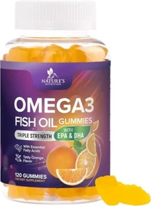 Omega-3 Gummies, Fish Oil Gummies for Adults & Kids, Omega-3 Gummy Vitamins, EPA - Picture 1 of 36