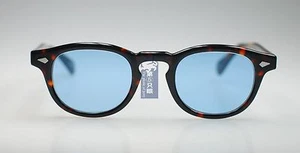 Retro Vintage Johnny Depp Sonnenbrille Herren Schildkröte Brillengestell blaue Linse 46 mm - Bild 1 von 4