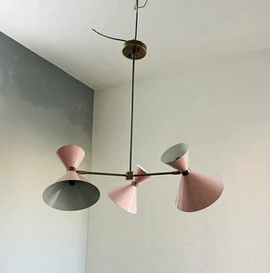 Beautiful 3 Arms 6 Lights Modern Sputnik Chandelier Mid Century Stilnovo Design - Picture 1 of 6