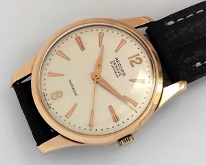 17 JEWELS SWISS MADE RECORD GENEVE 9CT GOLD HERREN UHR ZUM AUFZIEHEN VINTAGE - Bild 1 von 5