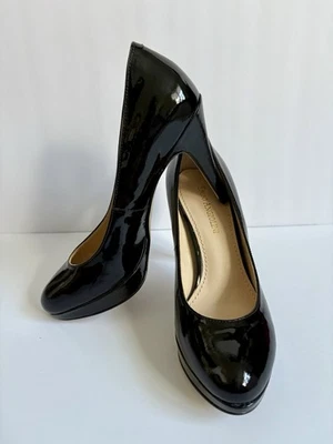 NUEVO SIN CAJA Zapatos de salón Enzo Angiolini para mujer charol negro plataforma EADIXY TACONES 5 M Foto 1 de 4