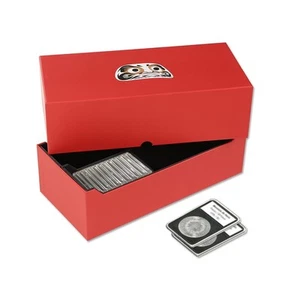 Red Coin Storage Box for 50 Slabs Archival Quality with Intercept Technology - Picture 1 of 9
