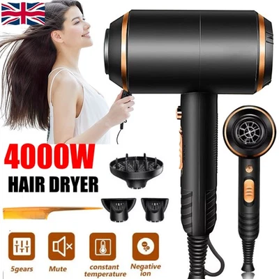 4000W Professional Fast Dry Dryer Ionic Hair Dryer for Curly Straight Hair