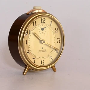 Sveglia meccanica Junghans Trivox silentic marrone vintage anni 70 vintage - Foto 1 di 9