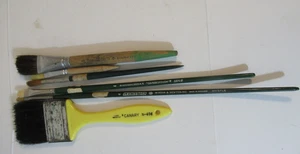 Six Vintage Paintbrushes Grumbacher Delta Lexington Canary Simmons Germany USA - Picture 1 of 12