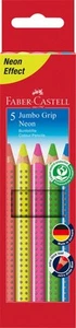 Faber-Castell 110994 - Jumbo Zestaw kredek GRIP Neon, 5-częściowy, odporny na pękanie, do - Zdjęcie 1 z 6