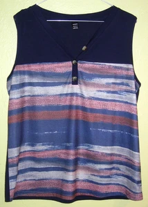 38 ) Damen Bunt gestreifes Damen Top mit Knopfleiste Gr. XL - 44 von Shein - Bild 1 von 2