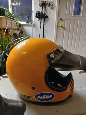 Casco de carreras Bell Full Face 1975 vintage talla 7 1/4" Foto 1 de 4