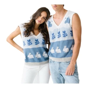 Licorne Preppy Sans Corne Hayden Wollmischung V-Ausschnitt Pullover Weste Unisex Gr. Large - Bild 1 von 8