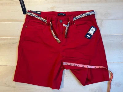 Bandolino Stretch Amalia Rojo Cinturón Pantalones Cortos 12 Mujer Nuevo Con Etiquetas 6" Foto 1 de 4
