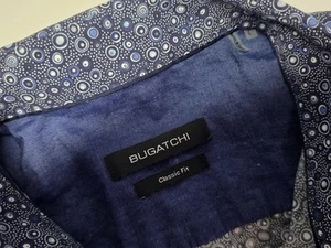Bugatchi Mens Size L Long Sleeve Geometric Button Up Shirt - Picture 1 of 12