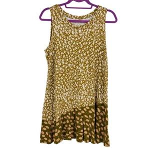 LOGO Lagen Braun Blätter Tank Top Blumen Rüschen Stretch Lori Goldstein M - Bild 1 von 13