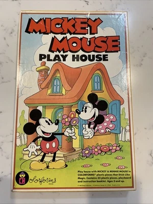 Vintage 1980's Disney MICKEY MOUSE PLAY HOUSE Colorforms Complete MUST SEE - Image 1 of 4