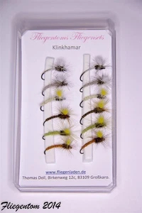 Fliegentom - 12 Fliegen Sortiment - Klinkhammer/Klinkhamar Trockenfliege - Bild 1 von 2