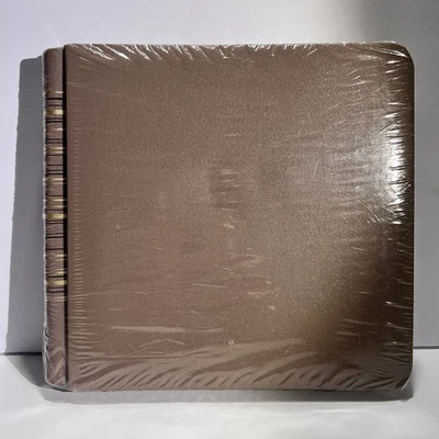 Álbum Creative Memories 7x7 marrón detalles a rayas doradas álbumes de recortes fotos Foto 1 de 2