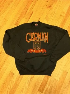 Vintage German Pride USA Fruit Of The Loom Black Sweatshirt XL Mens - Picture 1 of 5