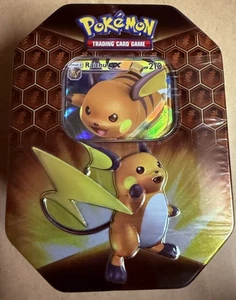 Nuovo - Pokémon Hidden Fates Raichu GX Tin Box - Inglese Sealed / IMBALLO ORIGINALE - Foto 1 di 3