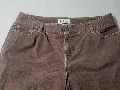 Womens LL Bean Corduroy Pants Size 16 Straight Leg Brown 0JQX8 - Image 1 of 4