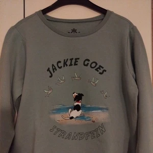 STRANDFEIN  Pullover  Sweatshirt Gr.36 Hellblau mit süßem Hundemotiv NEU TOP!!! - Bild 1 von 18