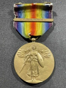 WW1 WWI Medaglia Vittoria Alleata Esercito USA Militare con Premio Bar Servizio Francia - Foto 1 di 2
