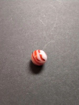 Rare Old Milk Glass Ravenswood Flame Toy Marble  - Image 1 of 4