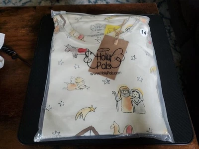 NUEVO CON ETIQUETAS - Holy Pals AWAY IN A MANGER MANGA LARGA Conjunto de Pijama de Navidad - NIÑOS talla 14 Foto 1 de 4
