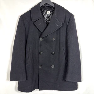 US Navy Issued Pea Coat Military Authentic Heavy Wool Mens Size 46 R NO HOLES - Picture 1 of 9